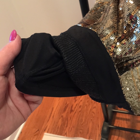 Bebe sequin dress. Low front plunge with a mesh back. - Picture 10 of 10